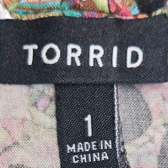 TORRID Plus Size Gothic Multi- Color Skull Ruffle Front Slip Dress Size 1X - Picture 6 of 15